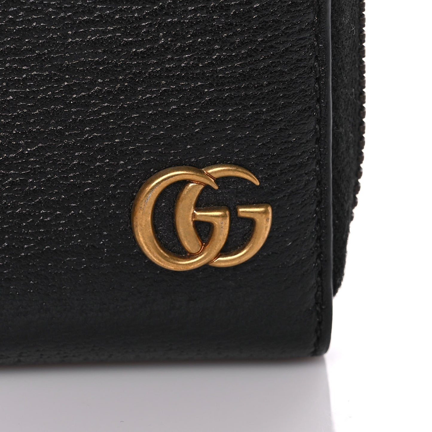 Dollar Calfskin GG Marmont Zip Around Wallet Black