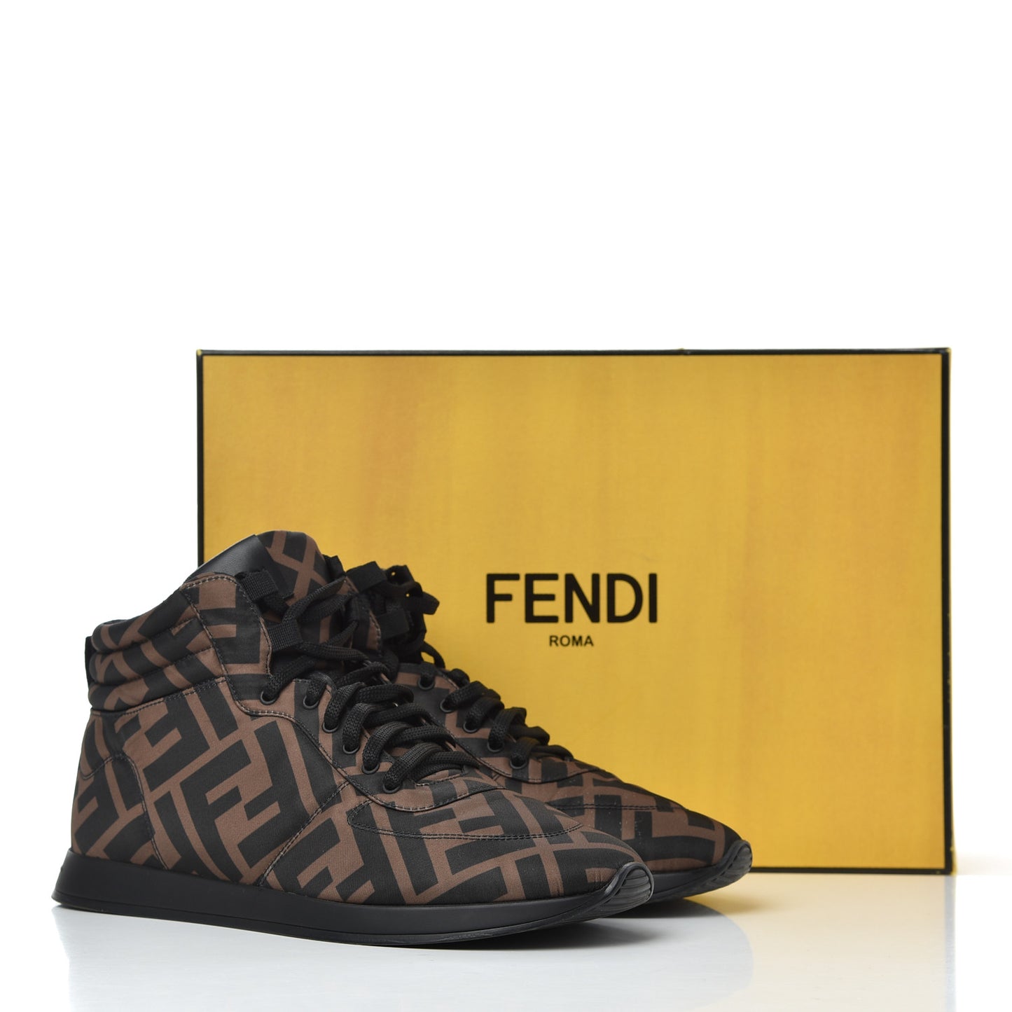 Nylon FF Reloaded High Top Sneakers 39.5 Tobacco Black