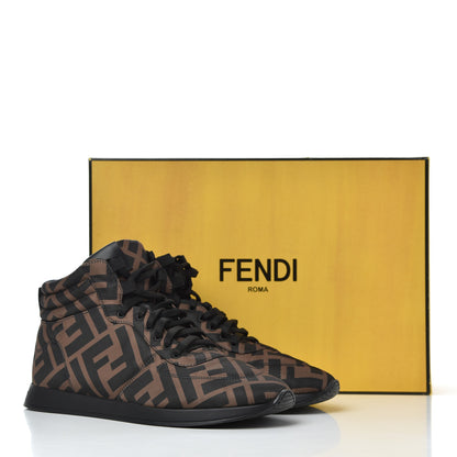 Fendi Nylon FF Reloaded High Top Sneakers 39.5 Tobacco Black 16 of 16
