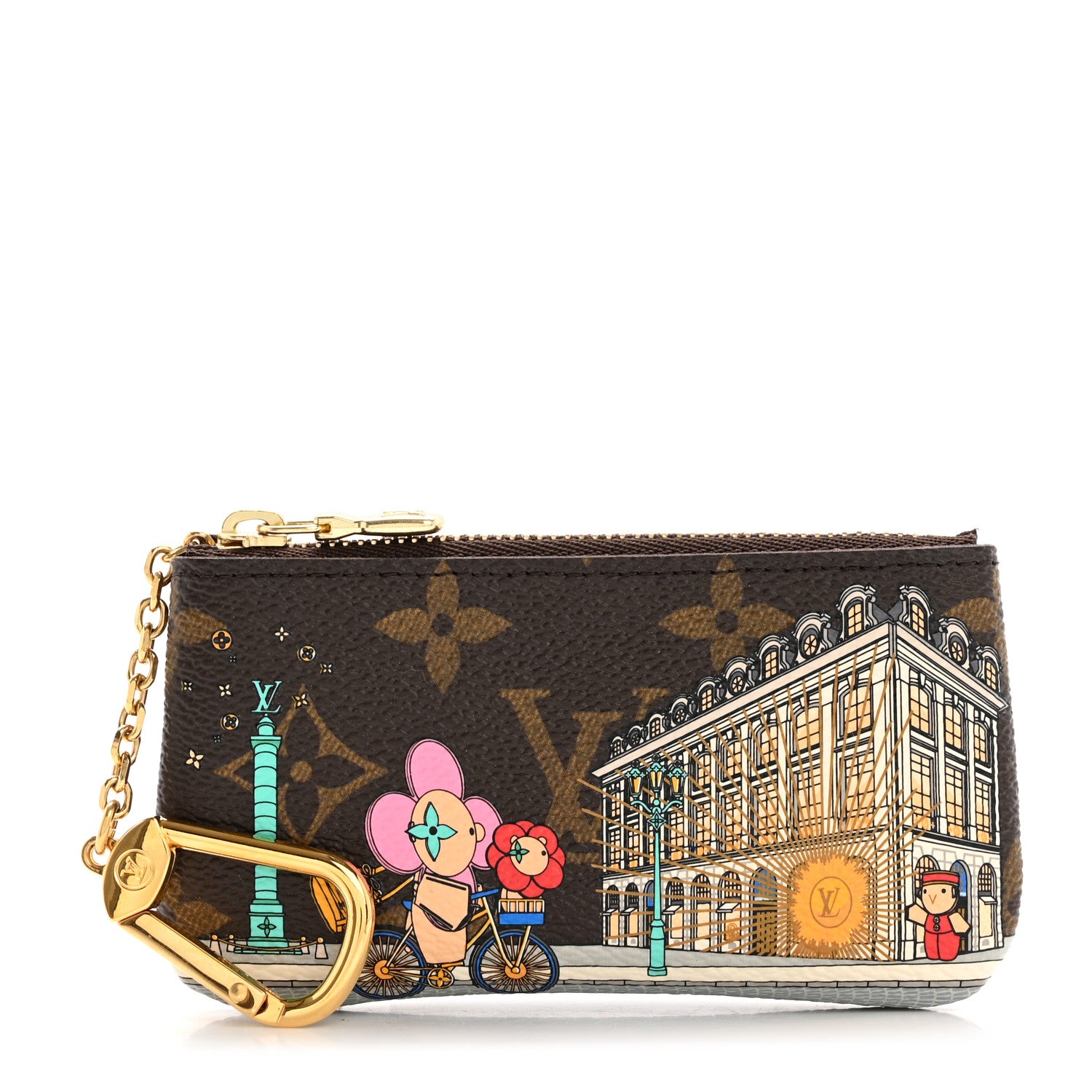 Louis Vuitton Monogram 2022 Christmas Animation Paris Key Pouch Pink 1 of 6