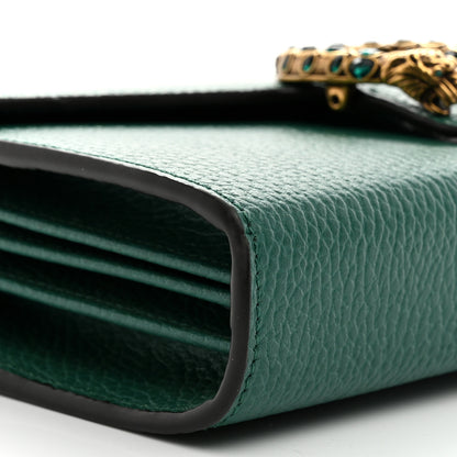 Gucci Calfskin Mini Dionysus Chain Wallet Emerald 10 of 11