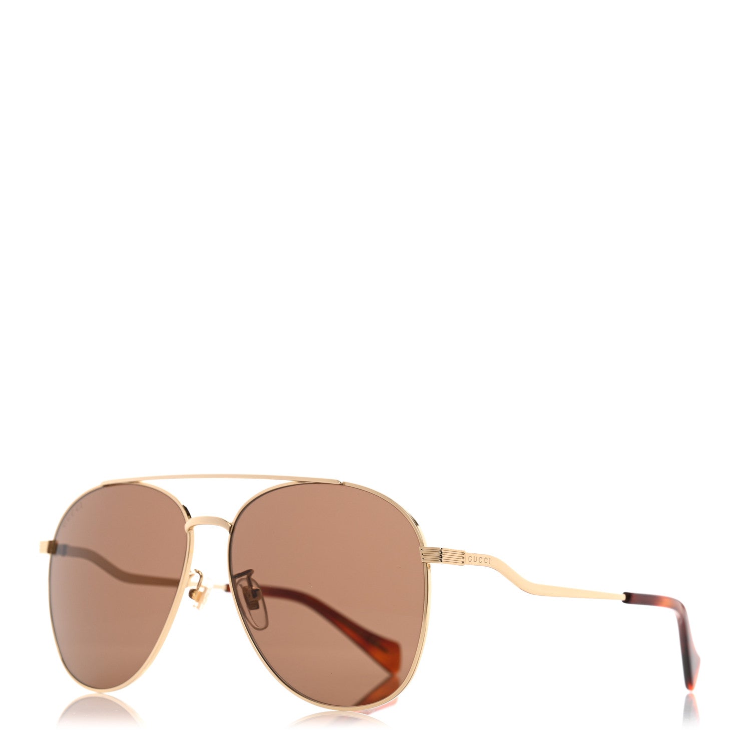 Gucci Aviator Sunglasses GG0969S Gold Brown 1 of 8