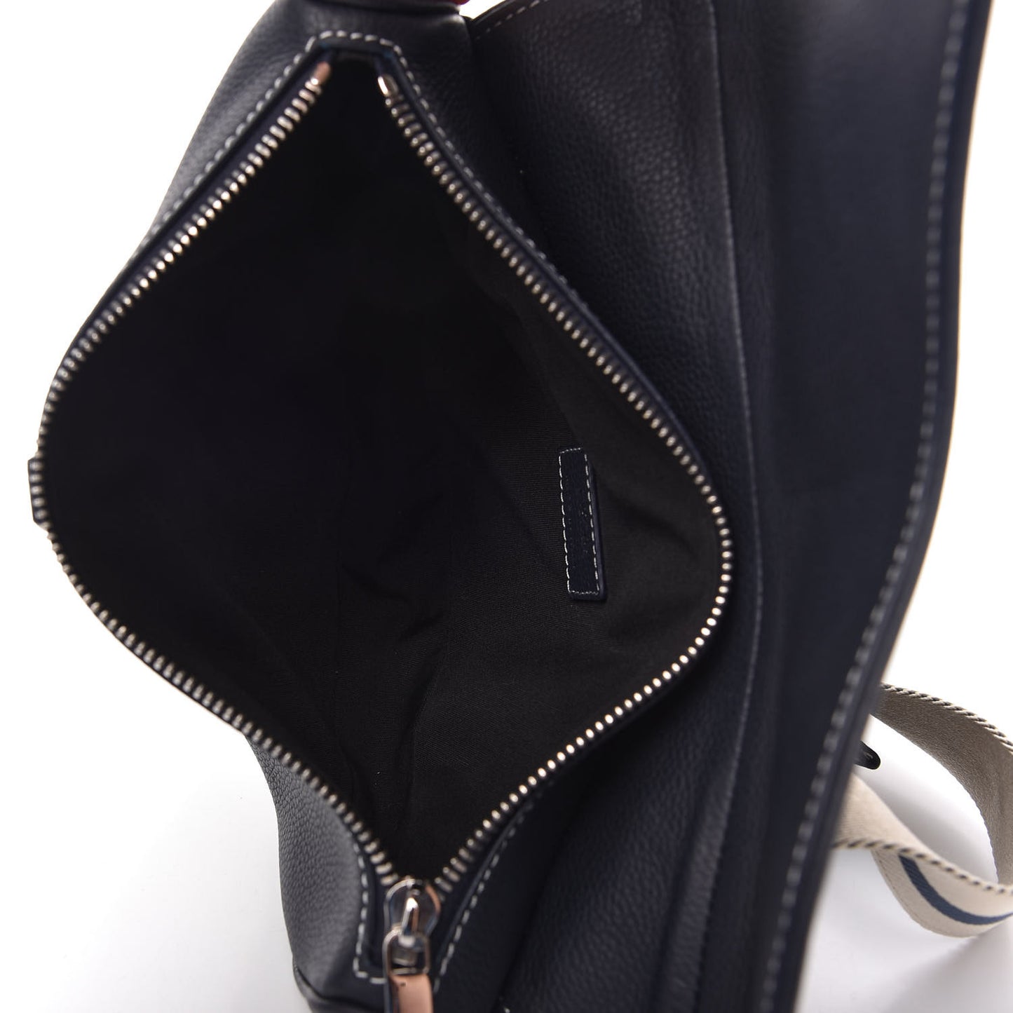 Grained Calfskin Kim Jones Saddle Bag Navy Blue