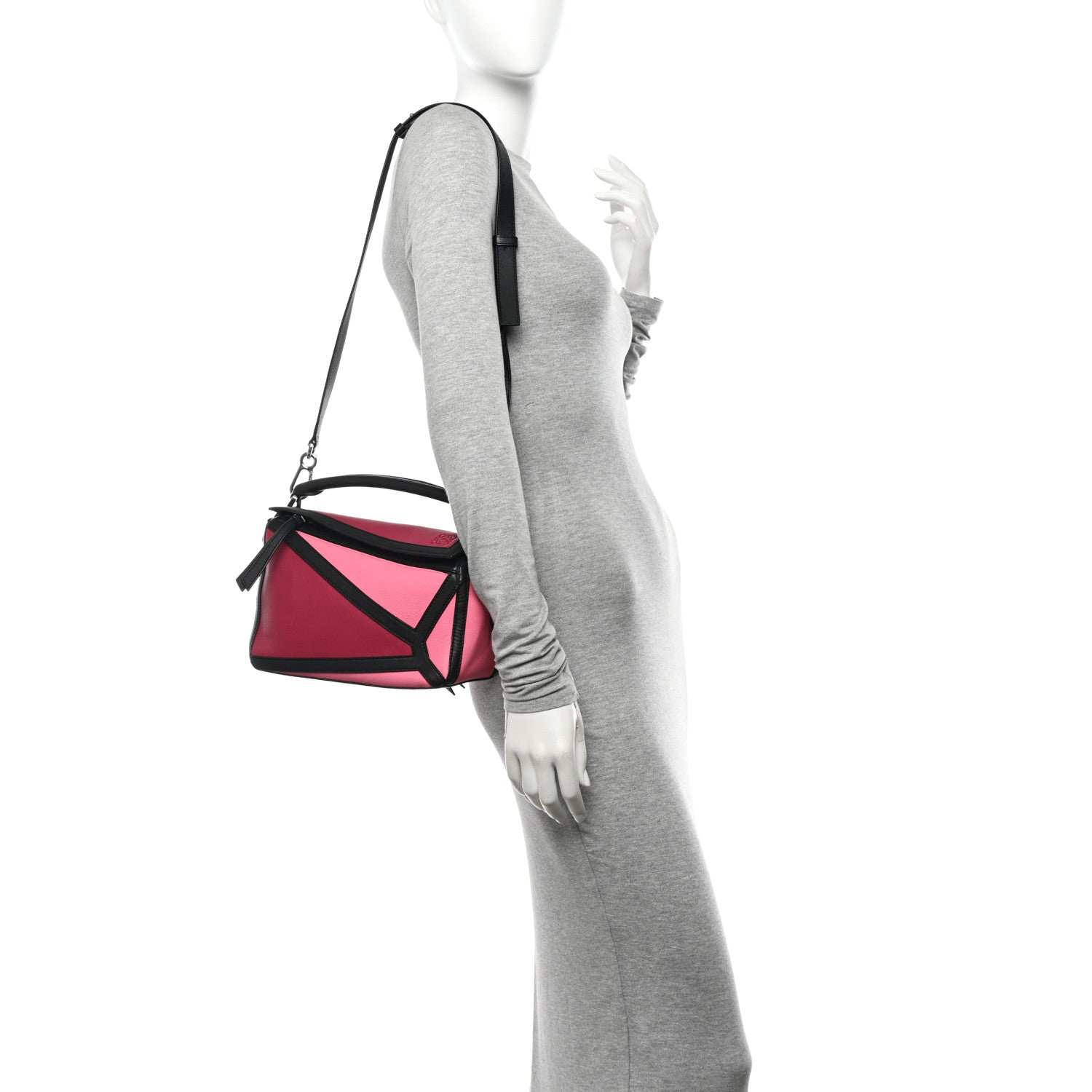 Loewe Calfskin Small Graphic Puzzle Bag Raspberry Wild Rose 2 of 9
