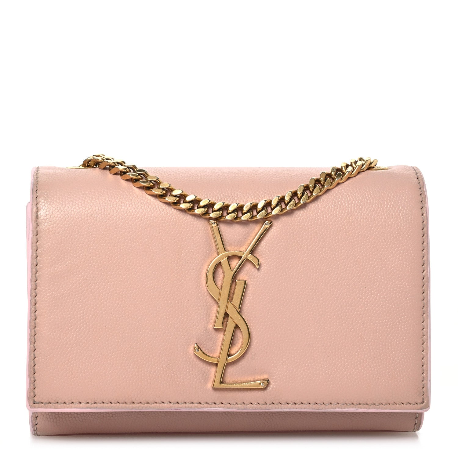Saint Laurent Grain De Poudre Small Monogram Kate Satchel Pale Blush 1 of 19