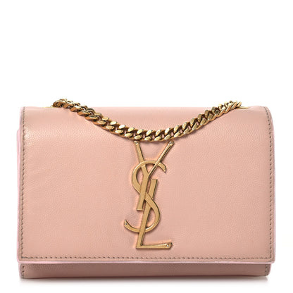 Saint Laurent Grain De Poudre Small Monogram Kate Satchel Pale Blush 1 of 19