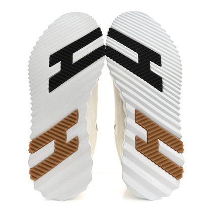 Hermes Graphic Mesh Suede Goatskin Womens Bouncing Sneakers  38.5 White 6 of 11