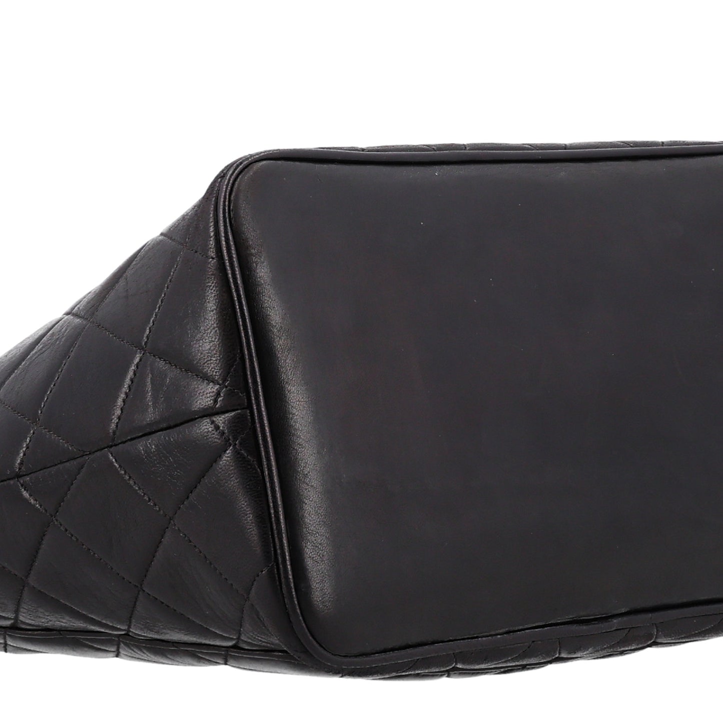 Lambskin Quilted Medallion Tote Black