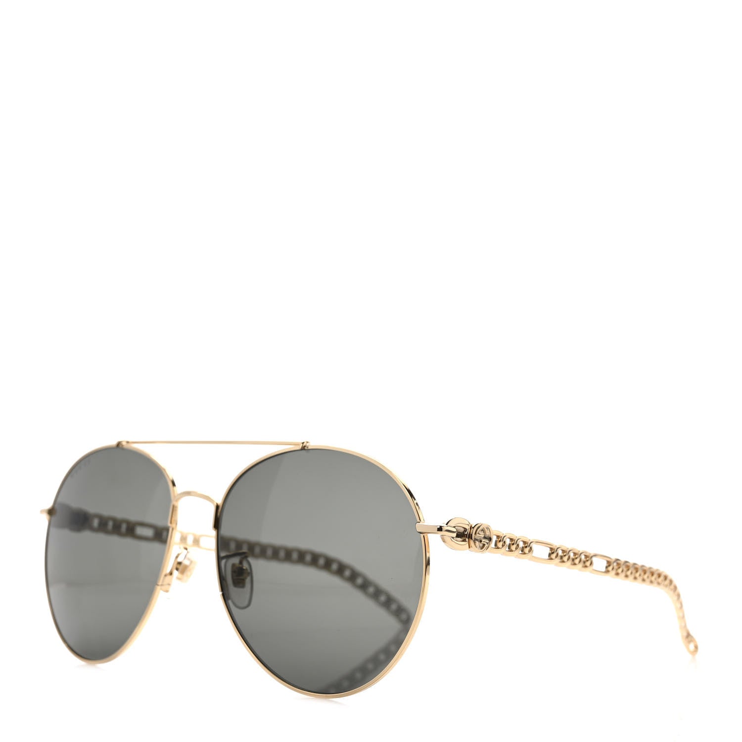 Gucci Aviator Charm Chain Sunglasses GG0725S Black 1 of 10