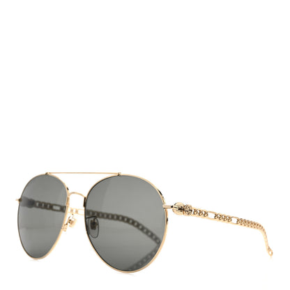 Gucci Aviator Charm Chain Sunglasses GG0725S Black 1 of 10