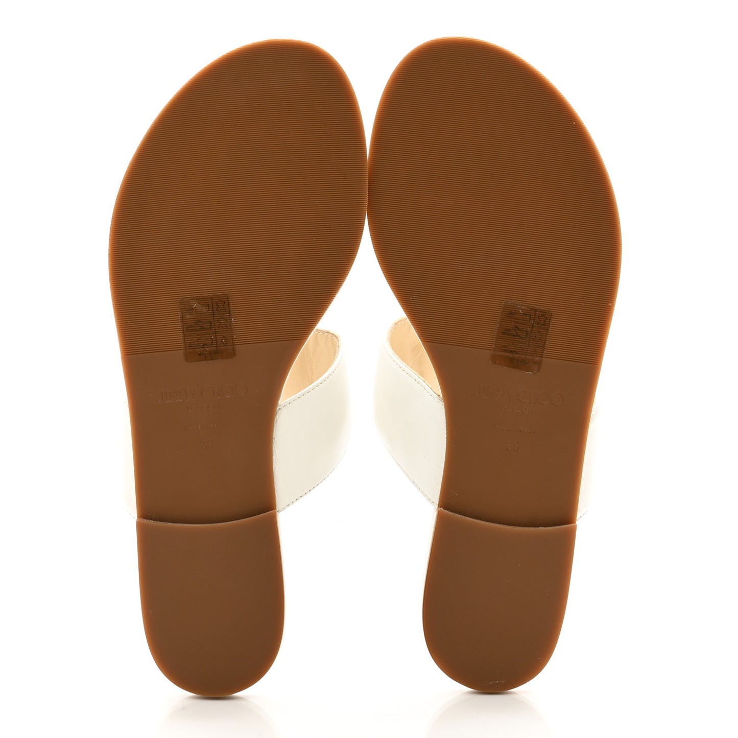 Calfskin JC Flat Sandals 38 Milk