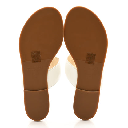 Jimmy Choo Calfskin JC Flat Sandals 38 Milk 5 of 7