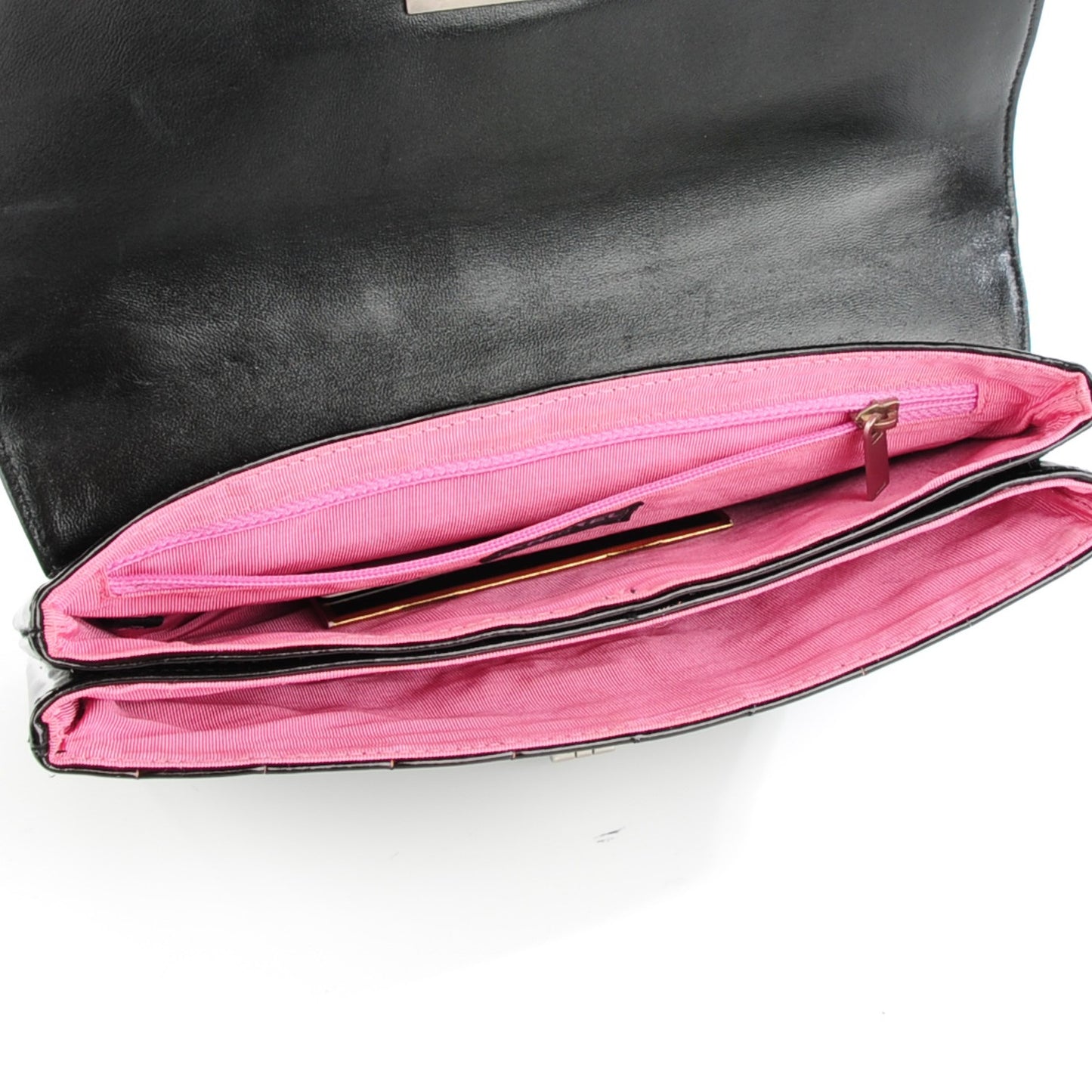 Patent Chocolate Bar Mademoiselle Flap Black