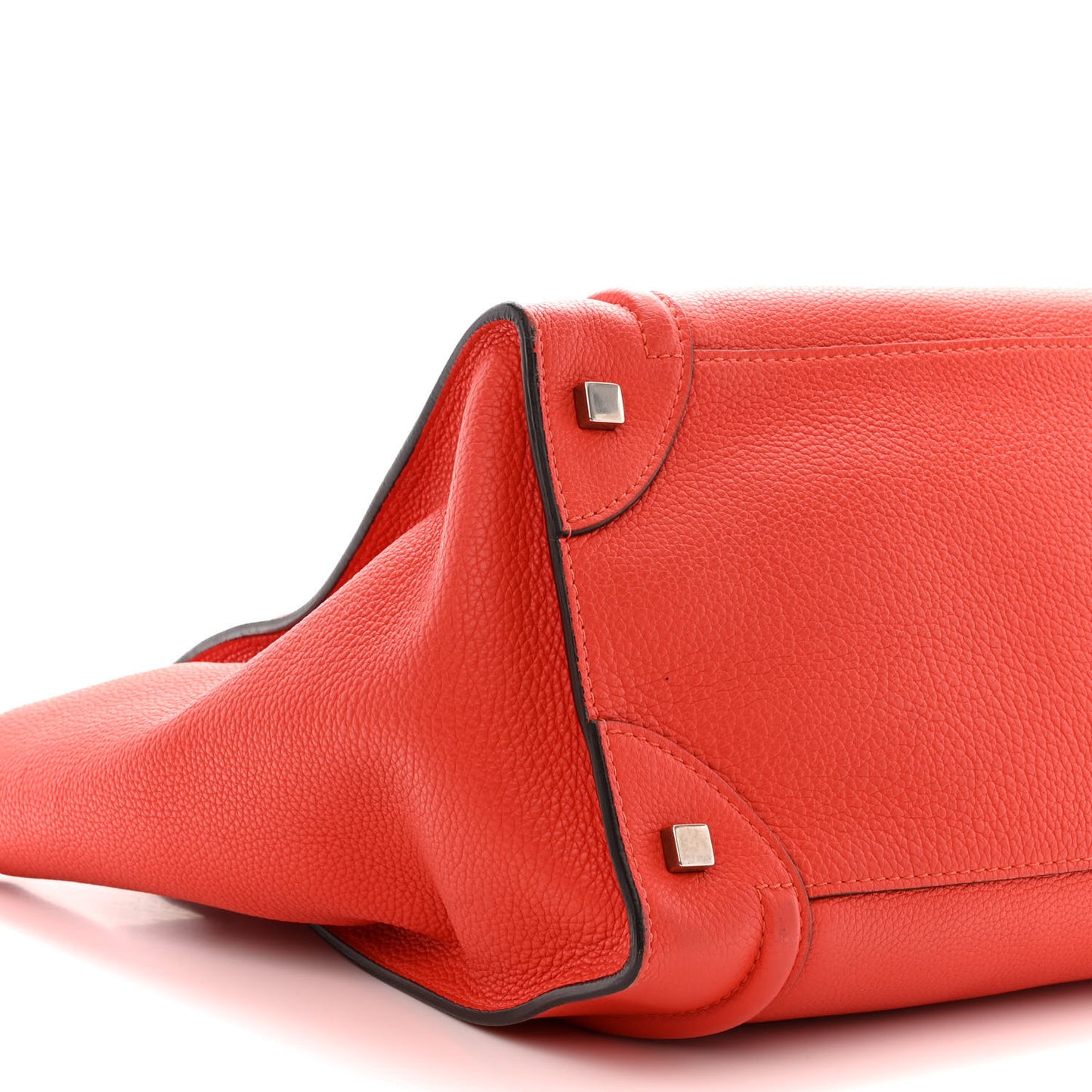 Drummed Calfskin Mini Luggage Coquelicot