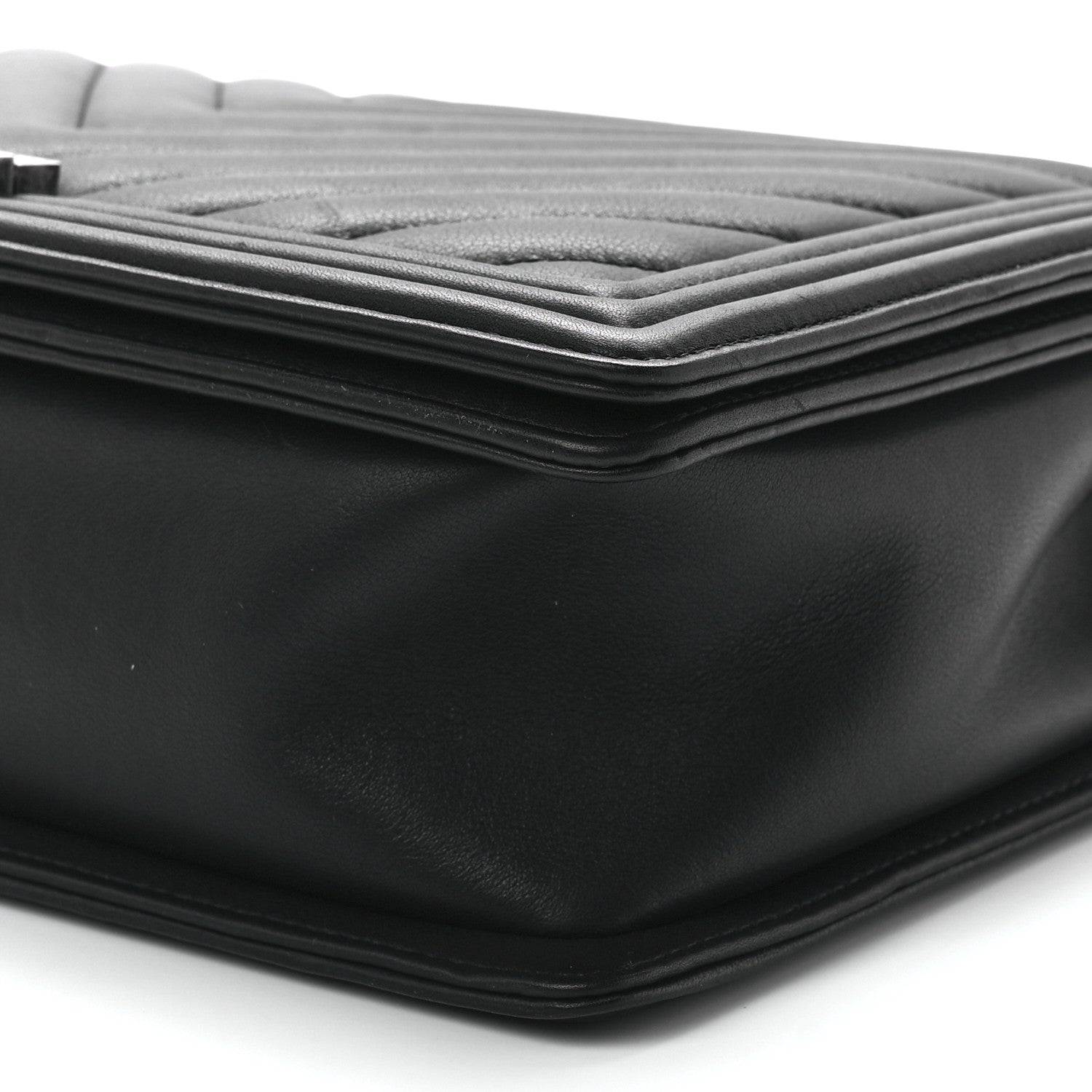 Chanel Calfskin Chevron Quilted Large Boy Flap Black 11 of 11