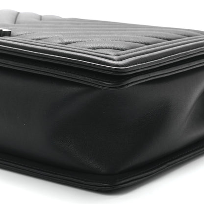 Chanel Calfskin Chevron Quilted Large Boy Flap Black 11 of 11