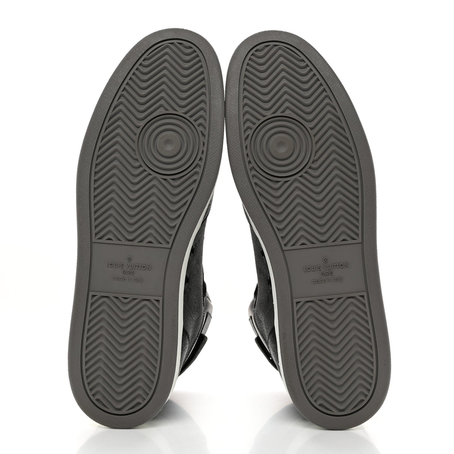 Calfskin Monogram Eclipse Mens Rivoli High Top Sneakers 10 10 Black Grey