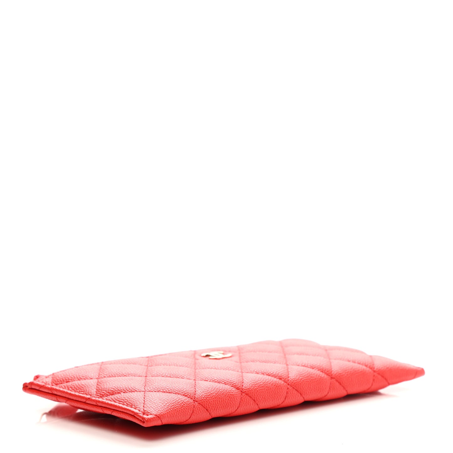 Caviar Quilted Classic Zip Pouch Red