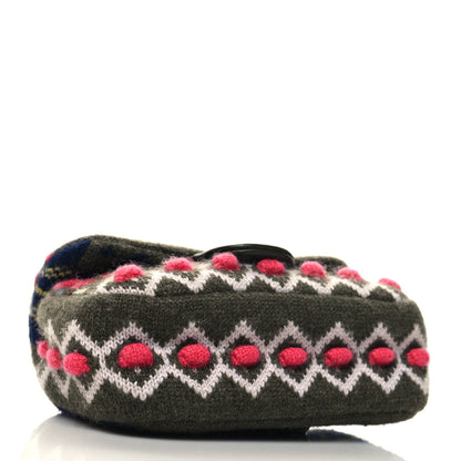 Chanel Cashmere Knit Extra Mini Single Flap Khaki Multicolor 4 of 10