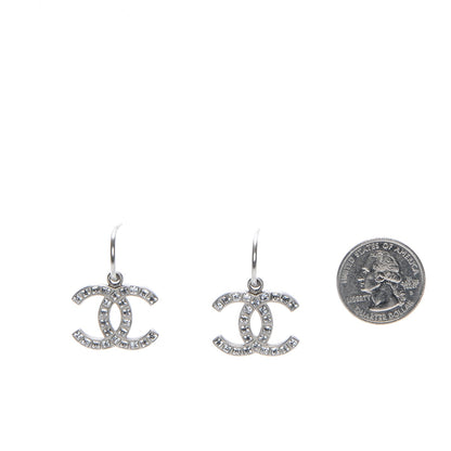 Chanel Baguette Crystal CC Dangle Earrings Silver 2 of 6