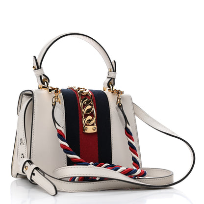 Gucci Calfskin Mini Sylvie Top Handle Bag White 2 of 4