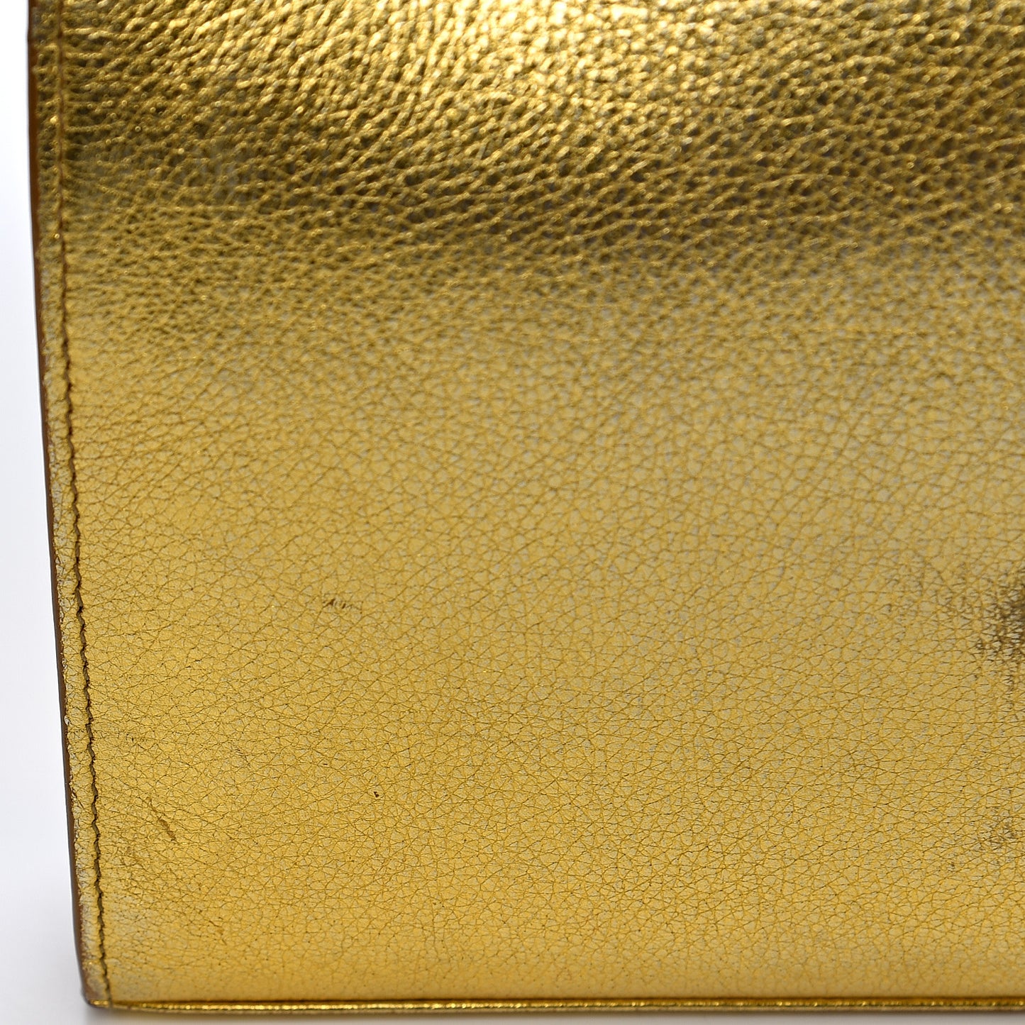 Metallic Calfskin Monogram Chain Wallet Gold