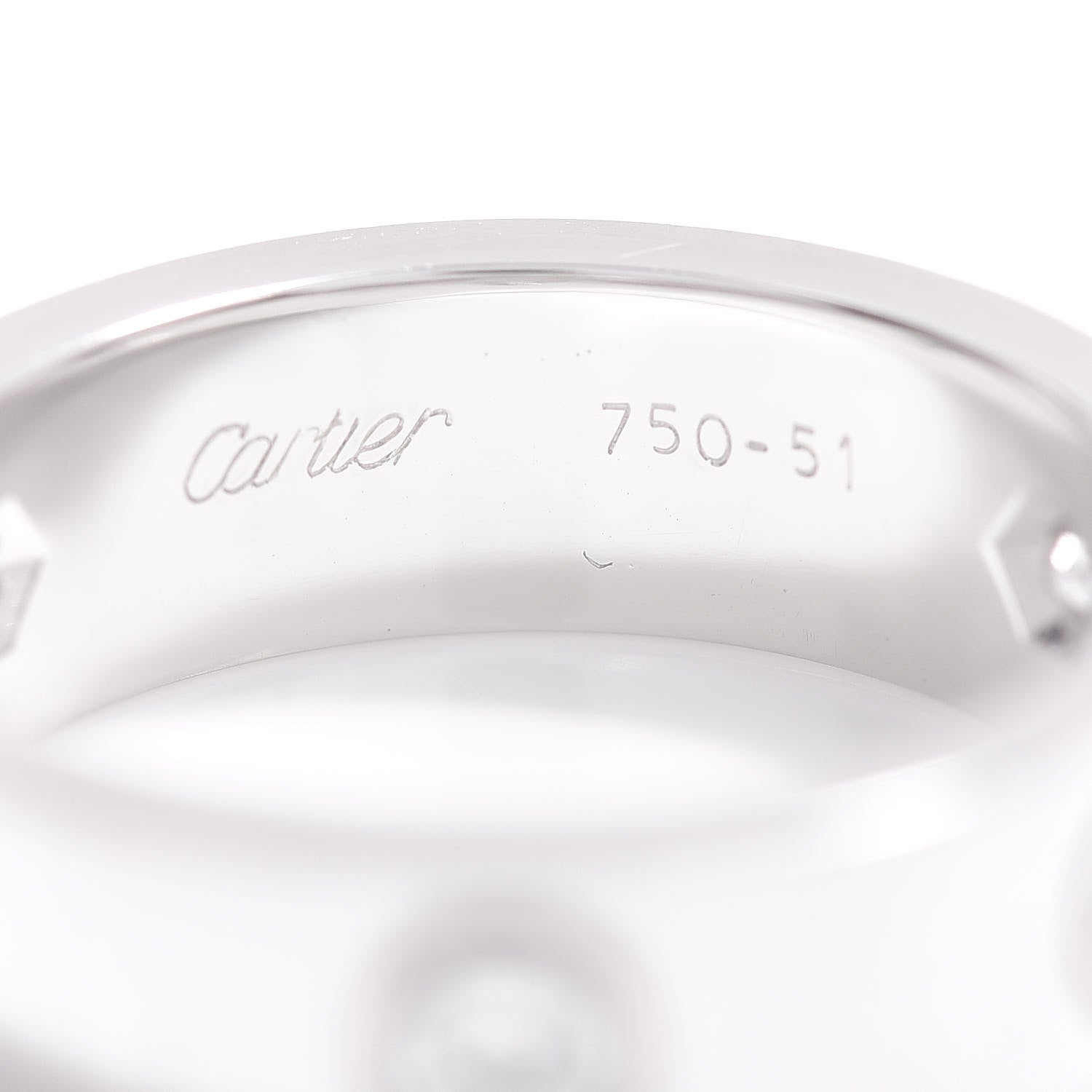 Cartier 18K White Gold 3 Diamond 5.5mm LOVE Ring 51 5.75 4 of 4