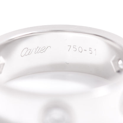 Cartier 18K White Gold 3 Diamond 5.5mm LOVE Ring 51 5.75 4 of 4