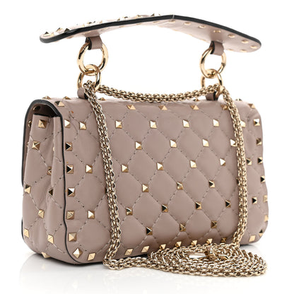 Valentino Garavani Nappa Small Rockstud Spike Shoulder Bag Poudre 3 of 7