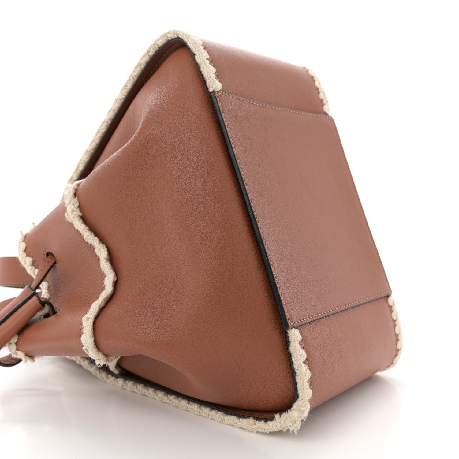 Loewe Calfskin Small Crochet Trim Hammock Shoulder Bag Tan 1671878