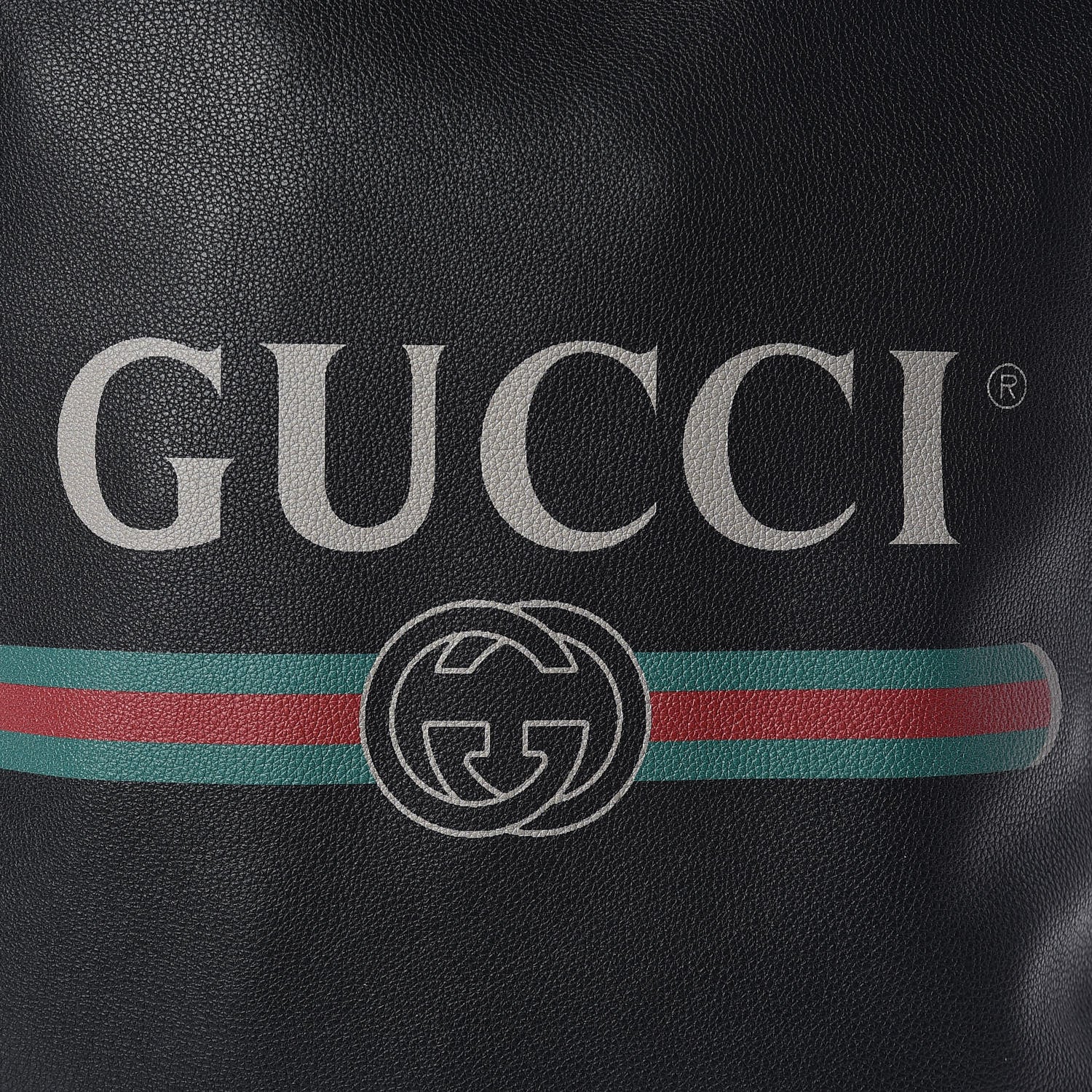 Gucci Calfskin Logo Drawstring Backpack Black 10 of 10