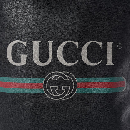 Gucci Calfskin Logo Drawstring Backpack Black 10 of 10