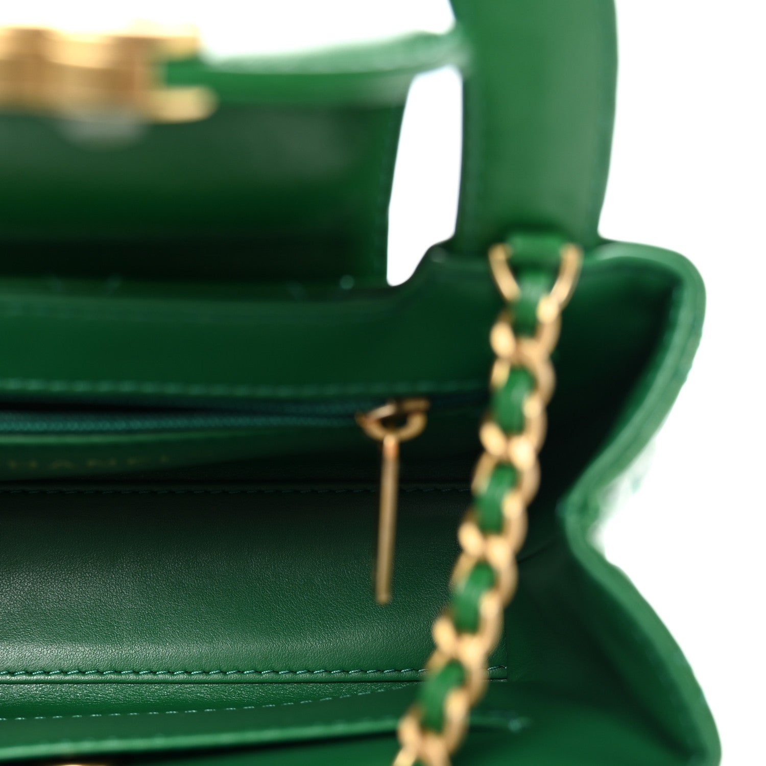 Chanel Shiny Aged Calfskin Quilted Nano Kelly Shopper Green 5 of 10