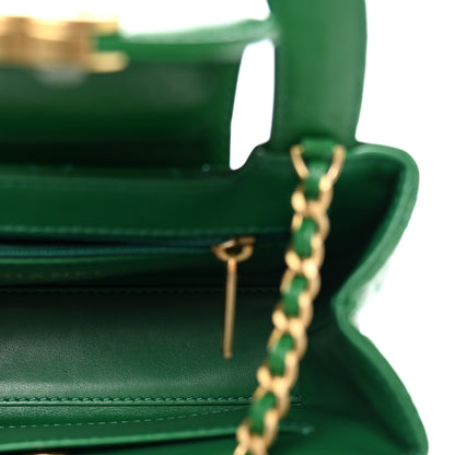 Chanel Shiny Aged Calfskin Quilted Nano Kelly Shopper Green 5 of 10