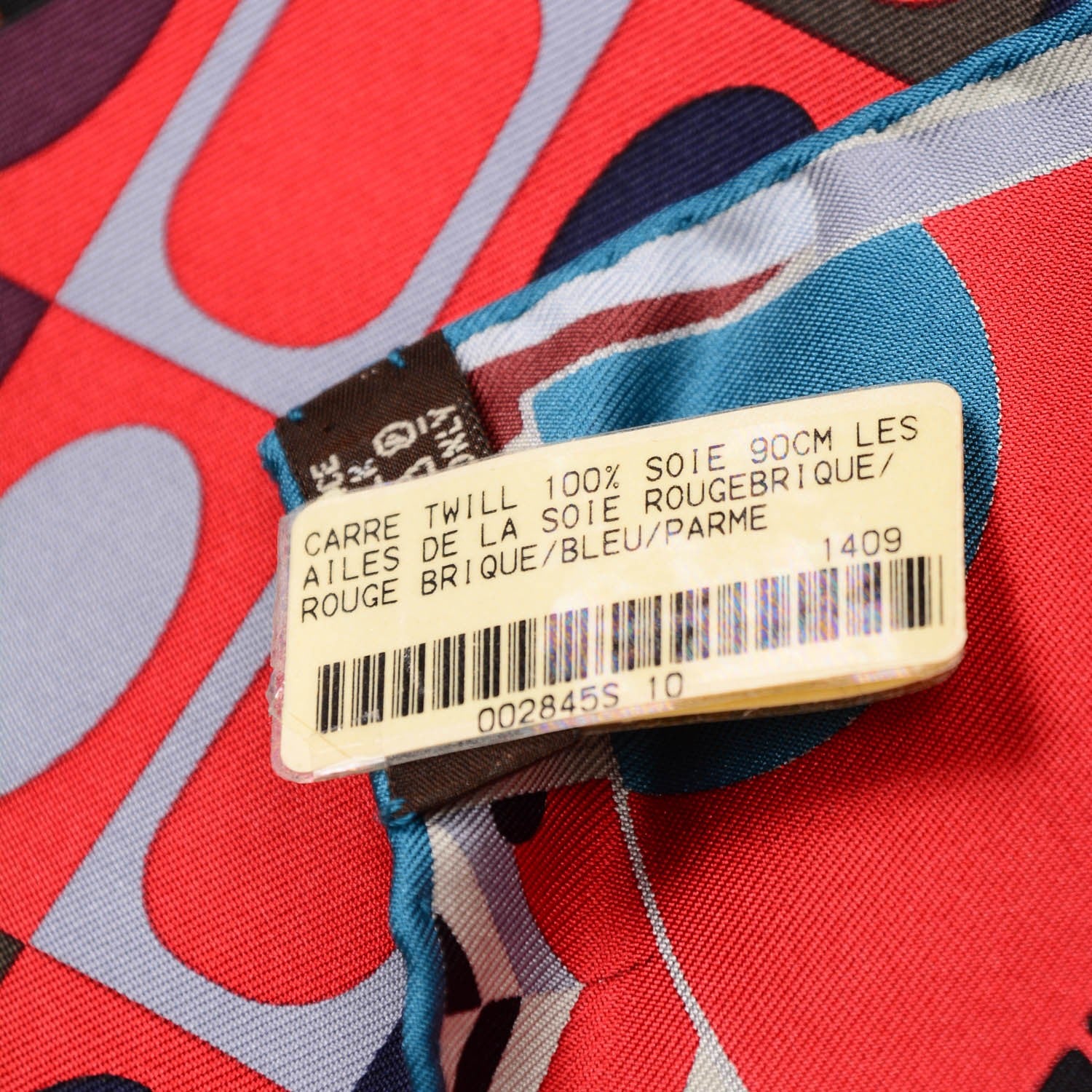 Hermes Silk Les Ailes De La Soie Scarf 90 Rouge Brique Bleu Parme 5 of 5