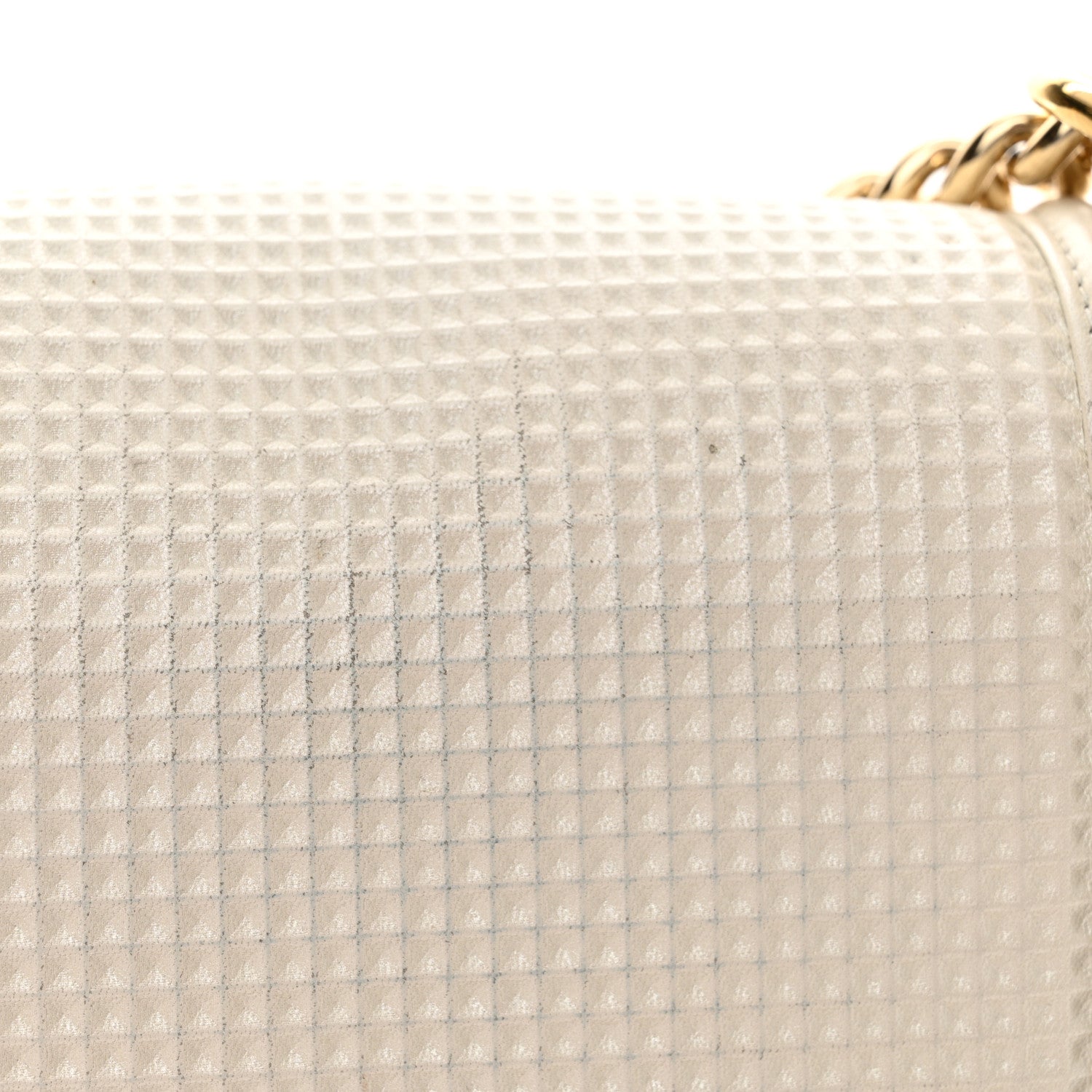 Chanel Lambskin Embossed Medium Boy Cube Flap White 12 of 14
