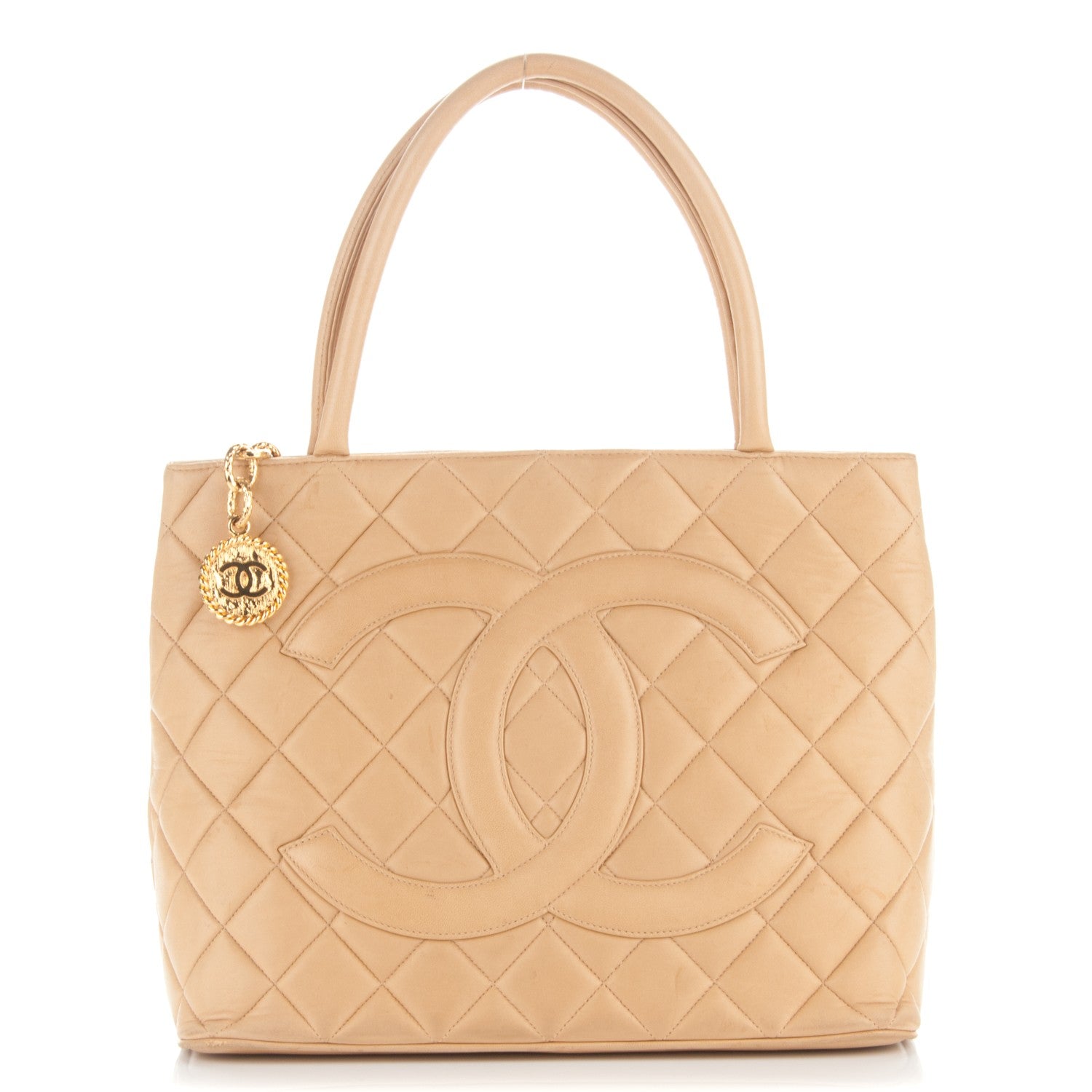 Chanel Lambskin Medallion Tote Beige 1 of 8