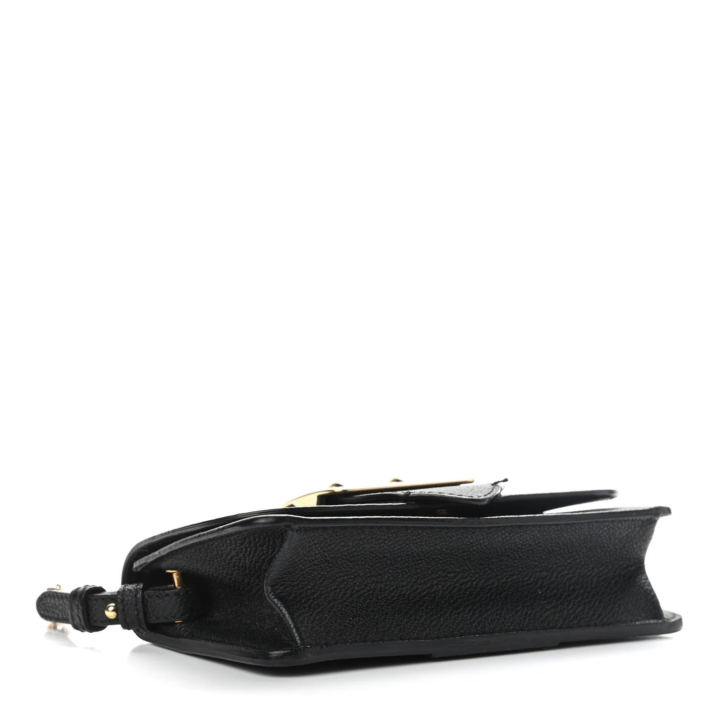 Grainy Calfskin House Check Small Buckle Bag Black