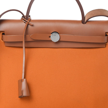 Hermes Vache Hunter Toile Herbag Zip 31 PM Orange 9 of 13
