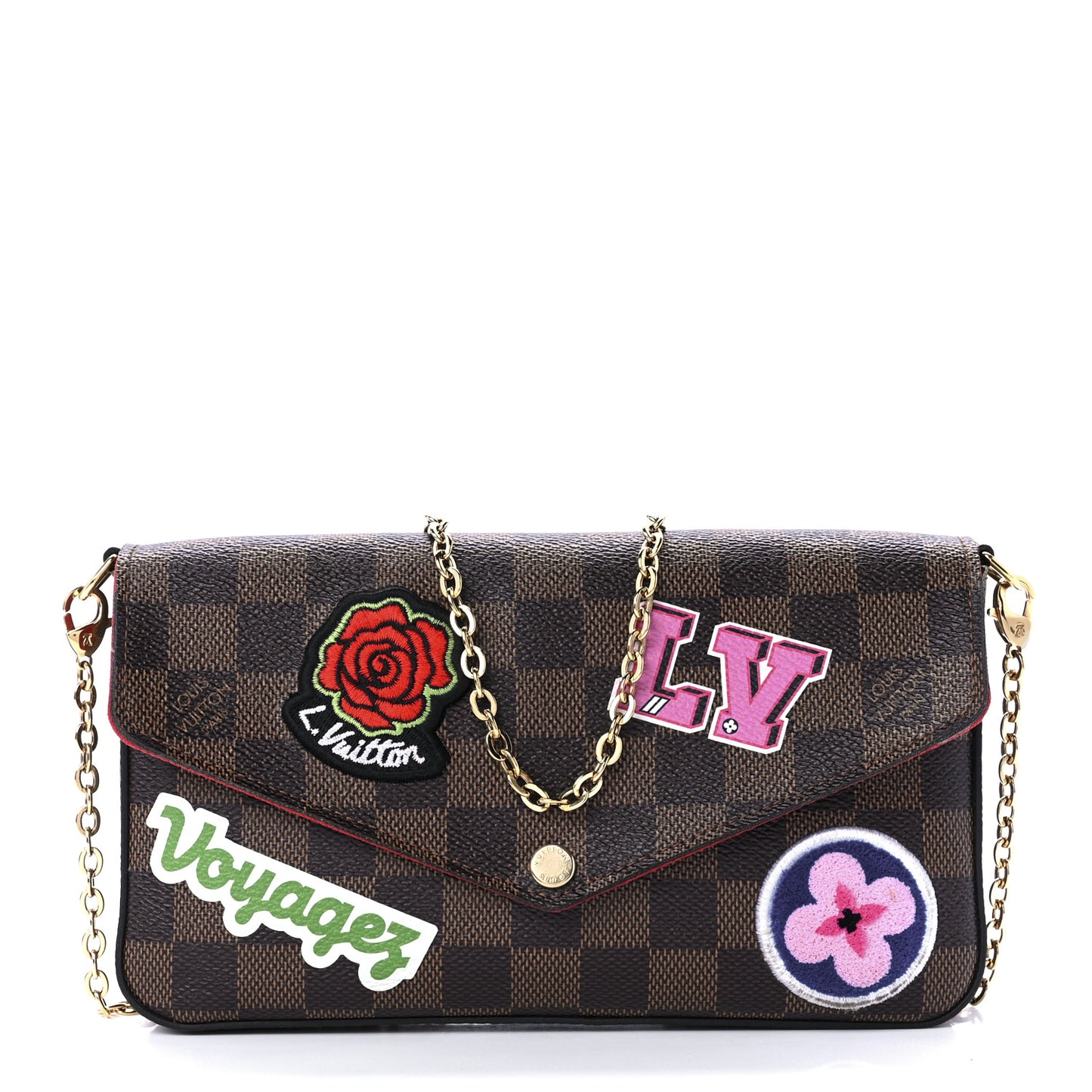 Damier Ebene LV Stories Pochette Felicie Chain Wallet