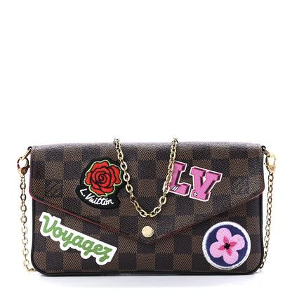 Louis Vuitton Damier Ebene LV Stories Pochette Felicie Chain Wallet 3 of 15