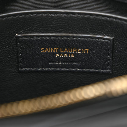 Saint Laurent Calfskin Y Quilted Monogram Small Loulou Chain Satchel Black 6 of 12