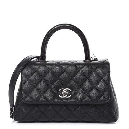 Chanel Caviar Lizard Quilted Mini Coco Handle Flap Black 1 of 10
