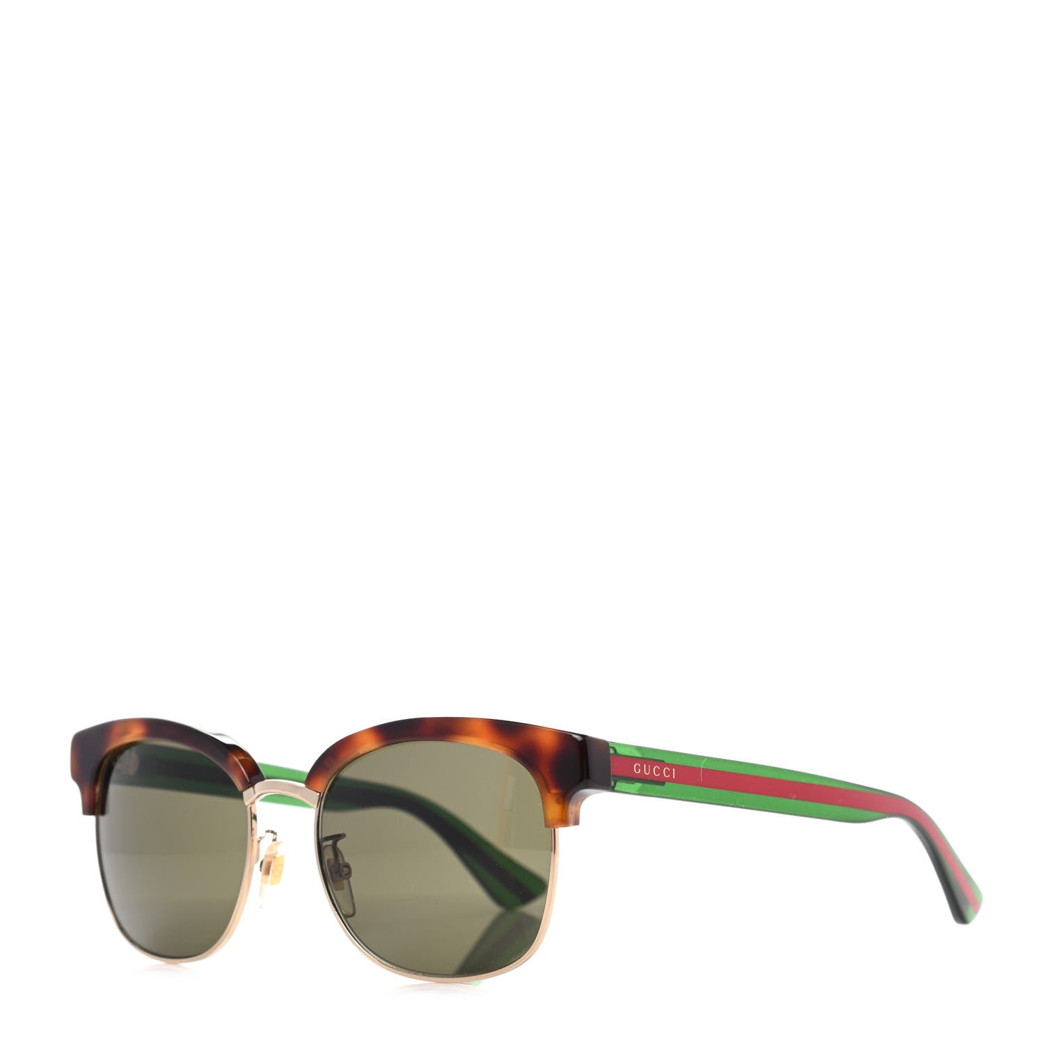 Gucci Acetate Square Frame Web Sunglasses GG0056S Tortoise 1 of 7