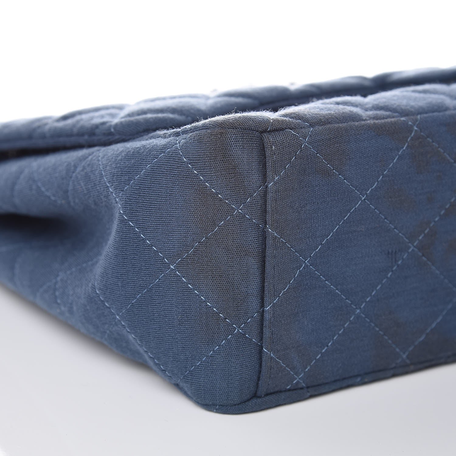 Chanel Jersey Quilted Maxi Single Flap Blue 12 of 14