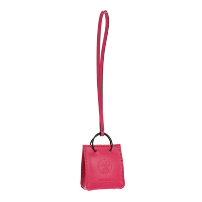 Hermes Milo Lambskin Swift Shopping Bag Charm Rose Mexico 1 of 5