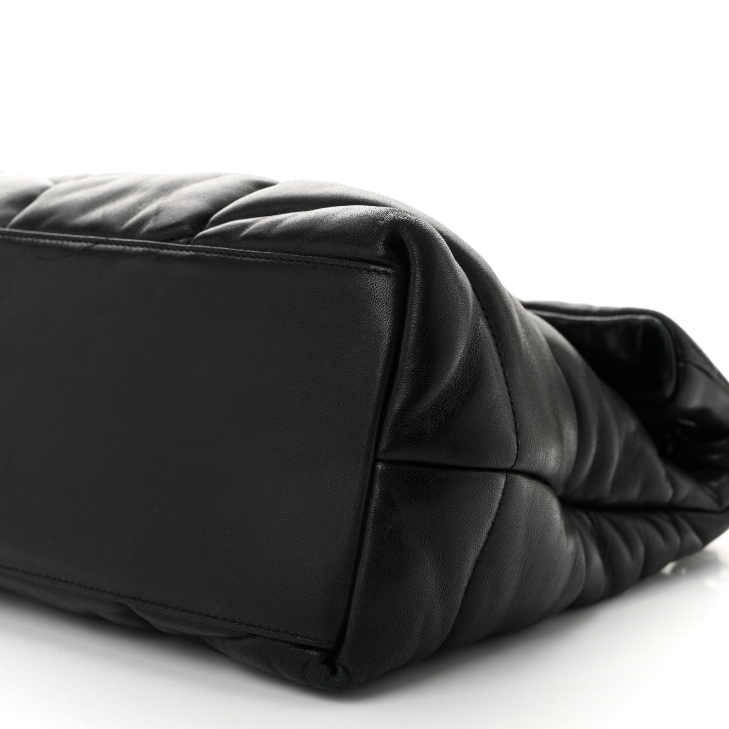 Saint Laurent Lambskin Quilted Monogram Monochrome Small Loulou Puffer Chain Satchel Black 10 of 11