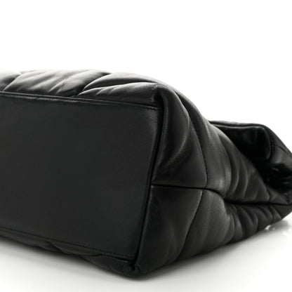 Saint Laurent Lambskin Quilted Monogram Monochrome Small Loulou Puffer Chain Satchel Black 10 of 11