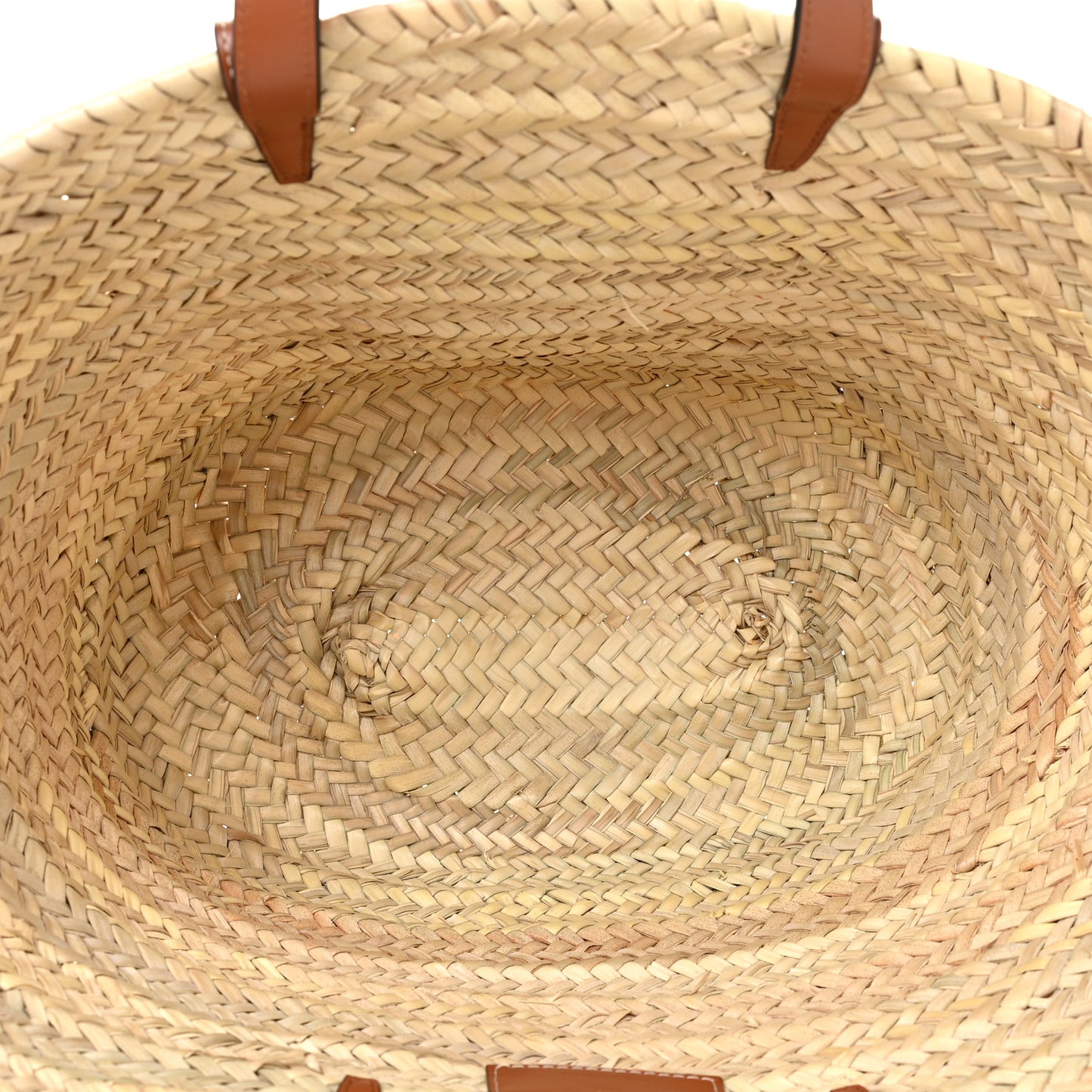 Raffia Calfskin Triomphe Medium Panier Tan