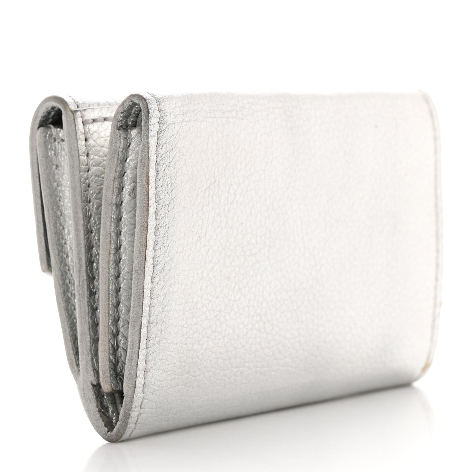 Louis Vuitton Metallic Calfskin Lockmini Wallet Silver 3 of 8